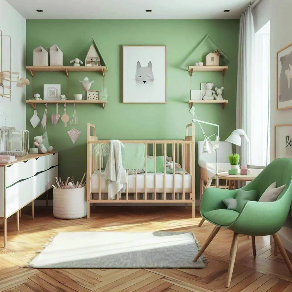 chambre bebe verte